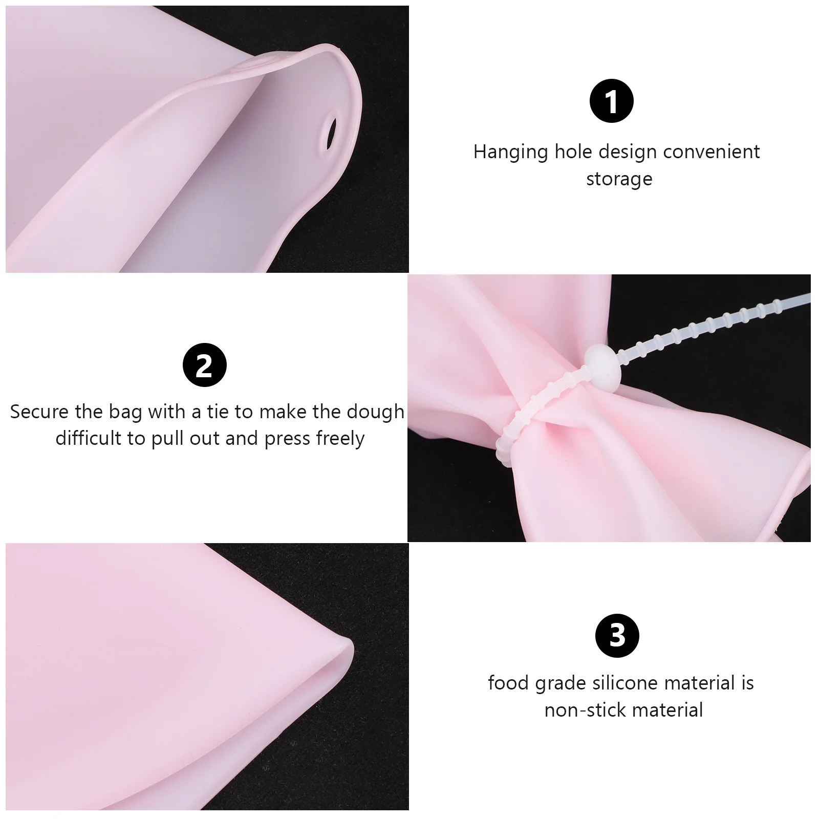 

2Pcs Silicone Dough Bags Non-Stick Kneading Baking Tools Kitchen Supplies Pastry Mixing Pastry Kneading Dough Bags