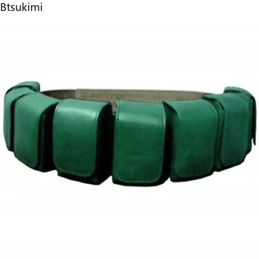 Steampunk باندولير خرطوشة الذخيرة حقيبة بحزام جلدية رصاصة الحقيبة بو كاتان باونتي هنتر با فيت حزمة مراوح تأثيري حلي الدعائم