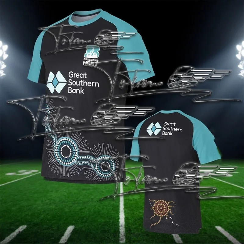 

moto 2024 New Arrival Summer Australian BBL Brisbane Heat Jersey Indigenous BBL Shirt Training Jersey Kid Uniform For Adult&Kid