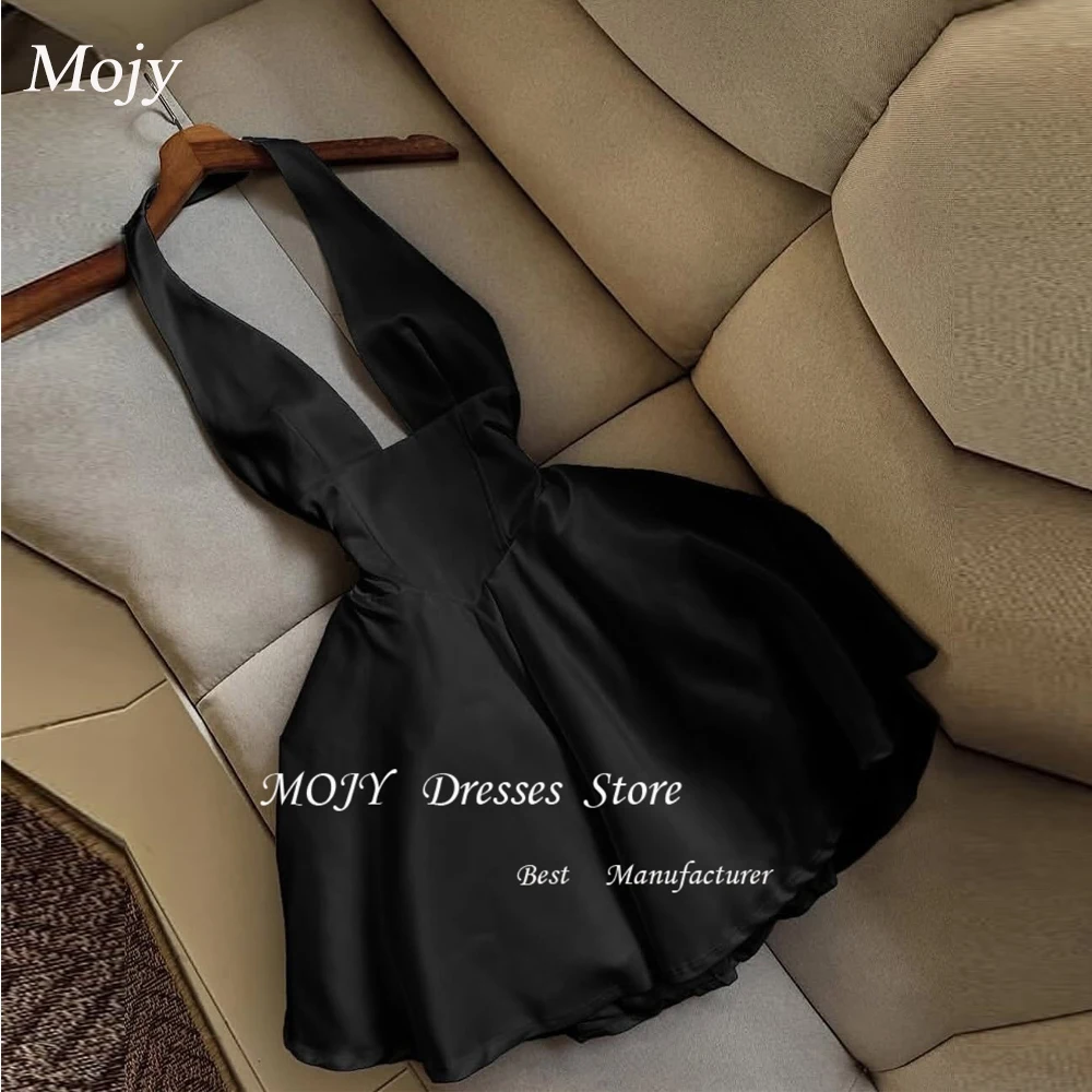 

Mojy Halter Backless Sexy A-line Dress Women 2025 Elegant Party Dress Strapless Bodycon Prom Gown Dress Vestidos