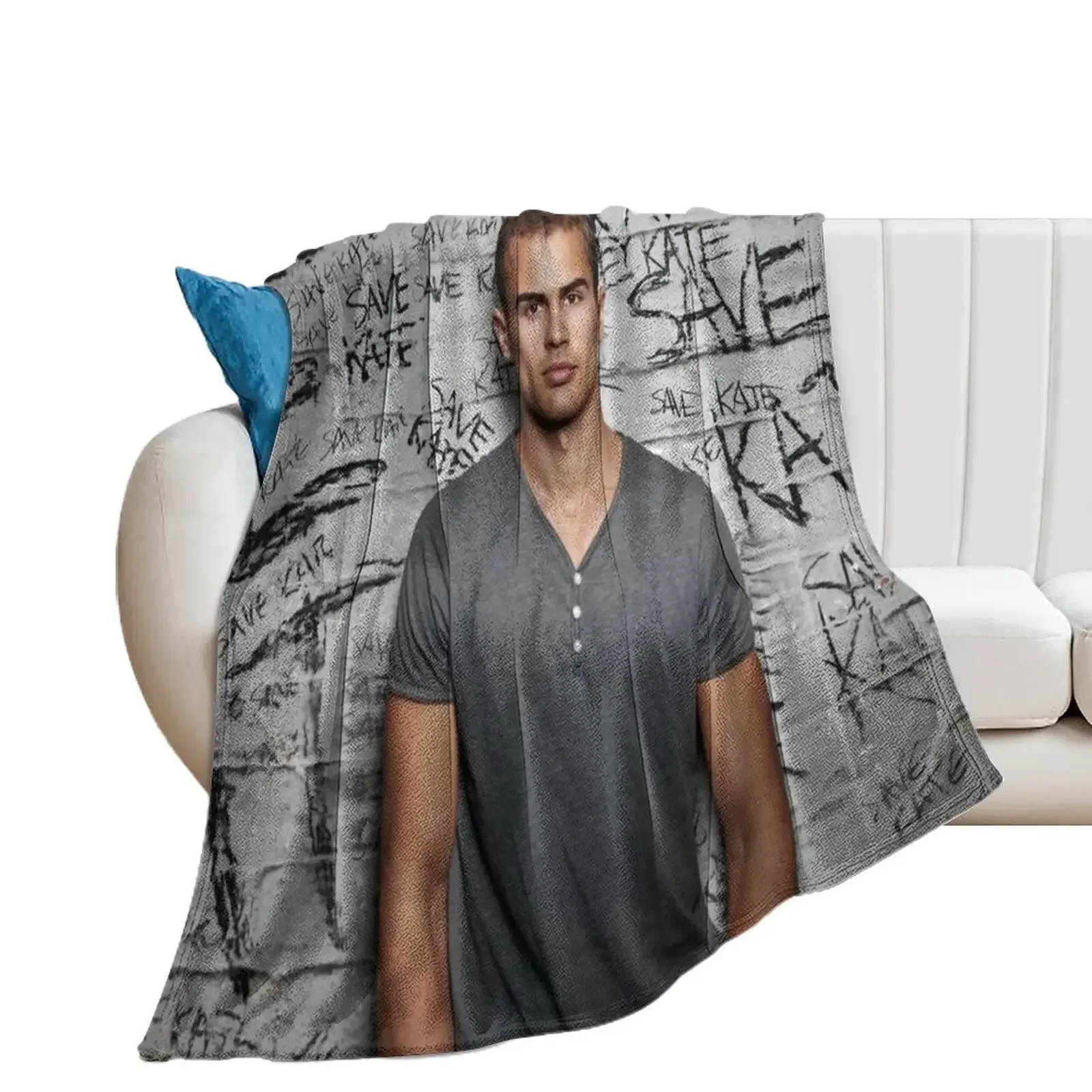 

theo james Throw Blanket Cute Hairys manga Blankets