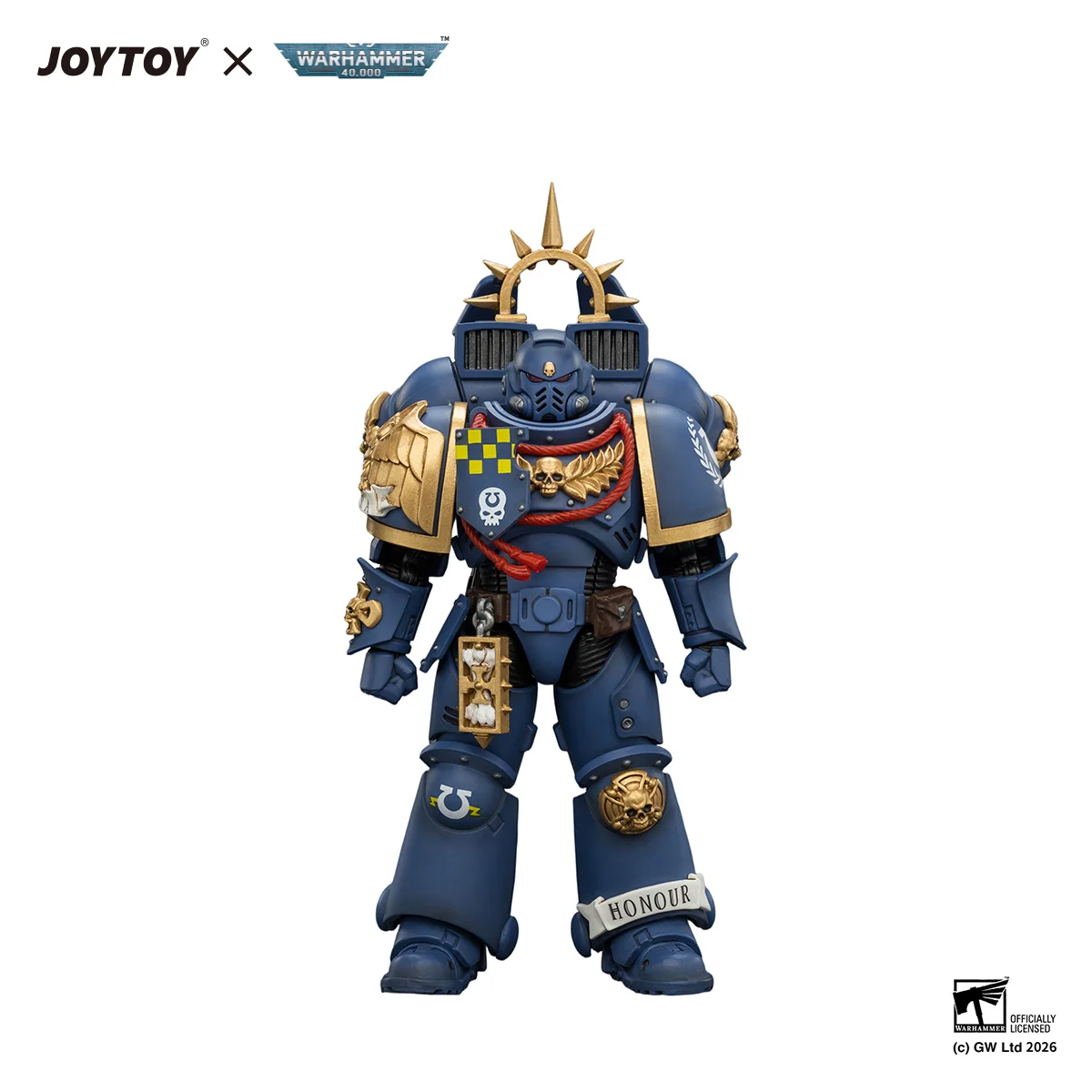JOYTOY Warhammer 40K 1/18 Action Figure Ultramarines Captain with Jump Pack and Relic Shield figures Toys Collection