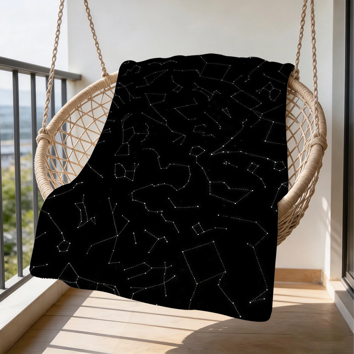 Stellar Map Flannel Blanket Warm Soft Halloween Christmas Couch Warm Cozy Decorative Decor Gift for All Season