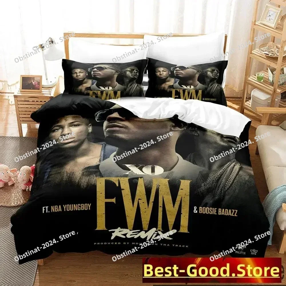 3D Print YoungBoy Never Broke Again Bedding Set Duvet Cover Bed Set Quilt Cover Pillowcase Comforter king Queen Size Boys Adult