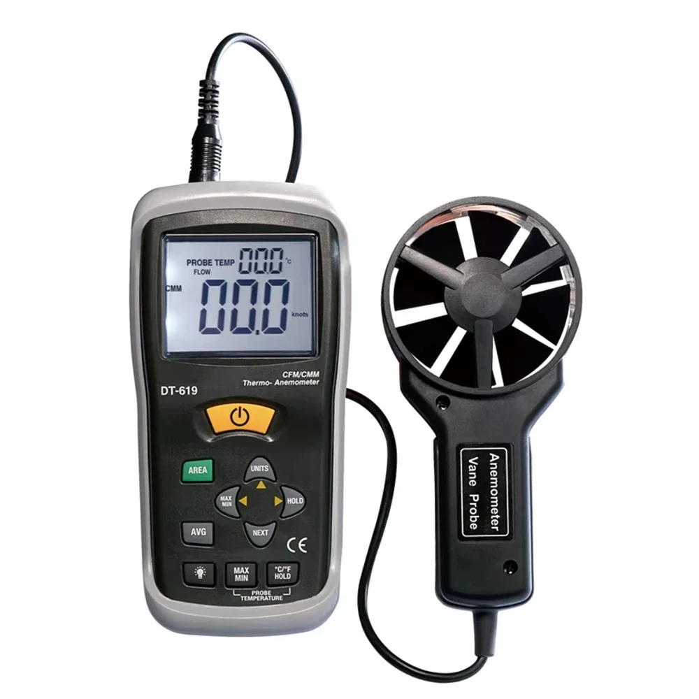 DT-619 Marine Anemometer Air Velocity Meter With Temperaureture Air flow Meter