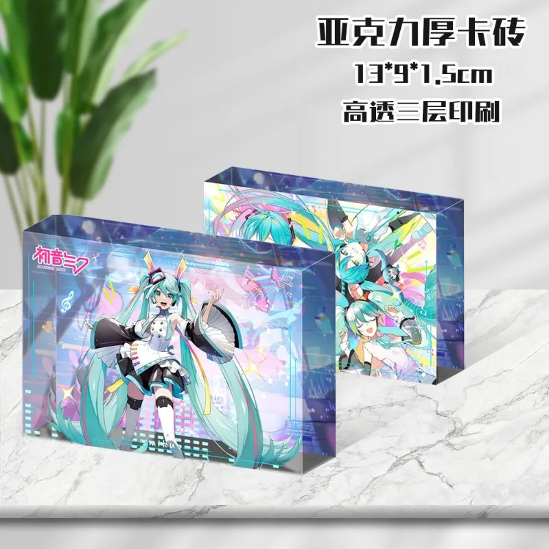 New Hatsune Miku Anime Cartoon Miku Kawaii Desktop Creative Acrylic Brick Photo Frame Cute Peripheral Ornaments Gift Wholesale