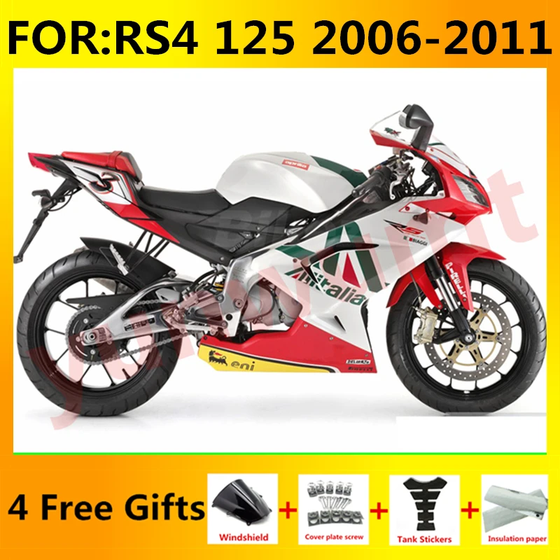 

New ABS Motorcycle Whole Fairing kit fit For RS-125 RSV125 R RSV RS 125 2006 2007 2008 2009 2010 2011 RS125 Fairing silver red