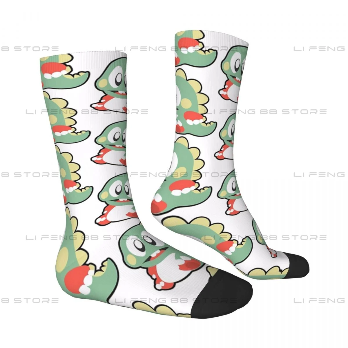 Green Bubble Bobble Unisex Winter Socks Outdoor Happy Socks Street Style Crazy Sock