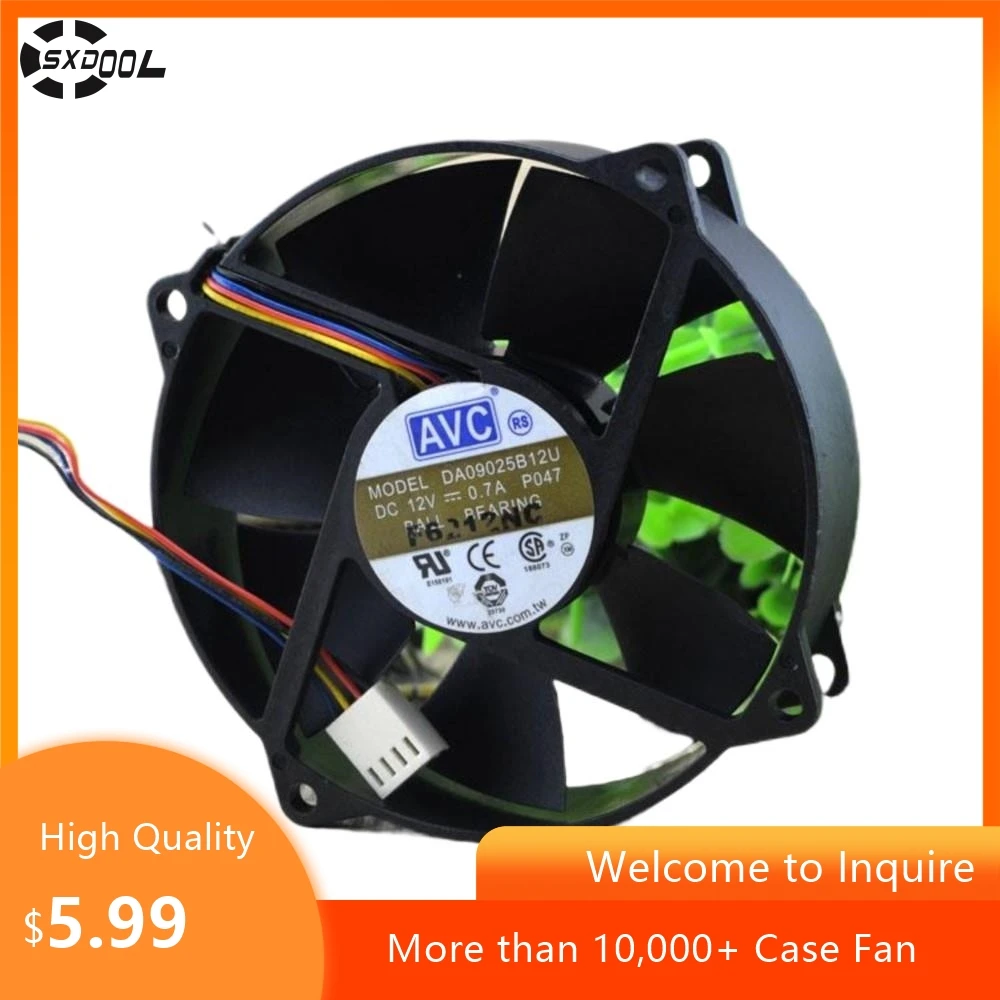 

Охладитель радиатора Вентиляторы Da09025b12u для AVC 9 см Вентилятор процессора Радиатор 0,7 А Круглое охлаждение