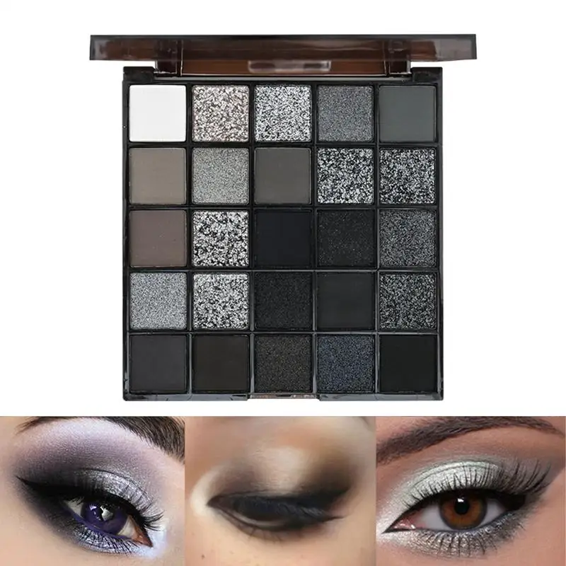 Smoky dark black Eyeshadow Palette Black Swan 25-Color Eyeshadow Palette Pearlescent Matte Chocolate Eyeshadow Palette
