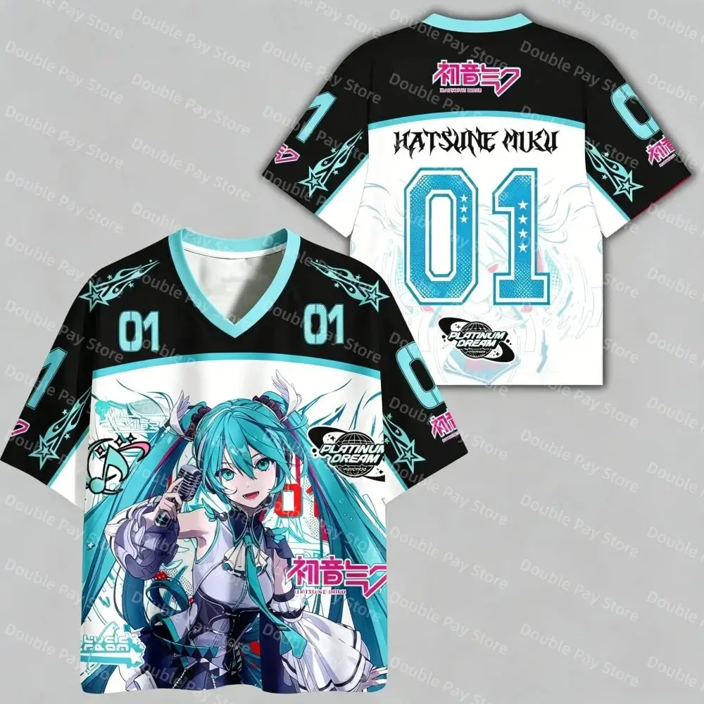 2027 Hatsune Miku 01 Jersey T-shirt Unisex 3D Full Print Streetwear Y2K Style Anime Tee Casual Short Sleeve Summer Tops for Fans