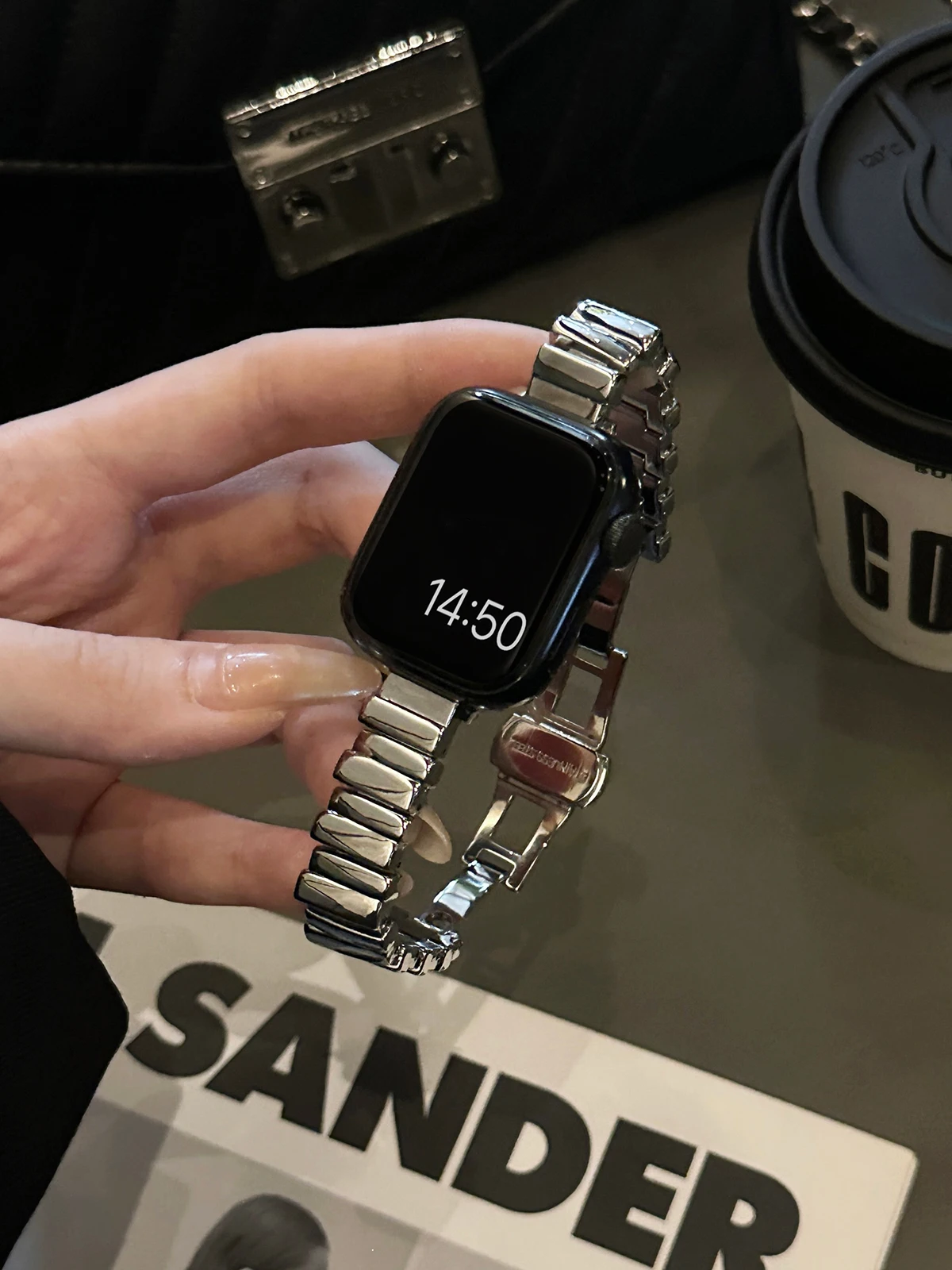 Metallarmband für Apple Watch 10 Ultra 42 mm 9 8 7 Band 46 mm 45 mm 41 mm Damen-Gürtelarmband iWatch Serie 6 SE 40/44/49 mm Armband – Detail 1