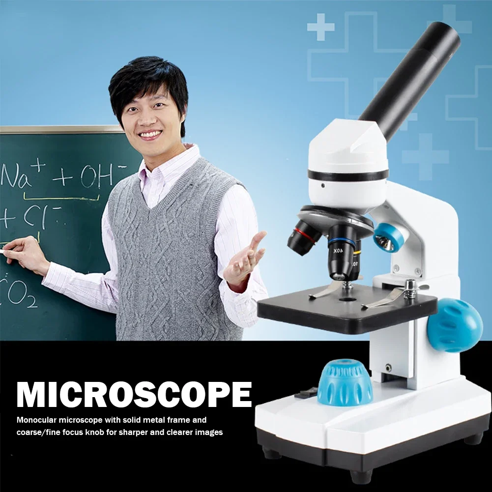 1600X Biological Microscope Professional Science Microscope Dual Lighting Magnifying Glasse Pocket Microscope Magnifier for Kid