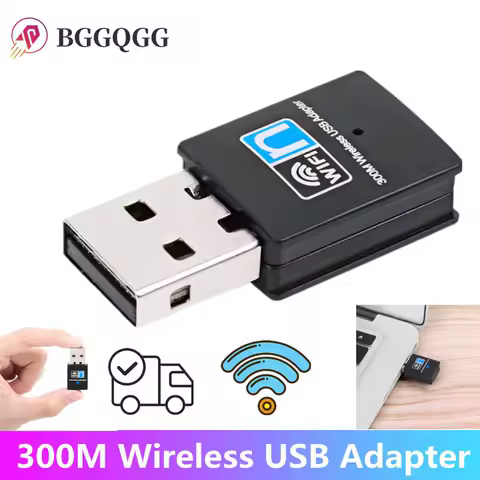 300Mbps USB WiFi Wireless Adapter USB Network Adapter 2.4G Wireless Dongle Network Card for Desktop Laptop PC
