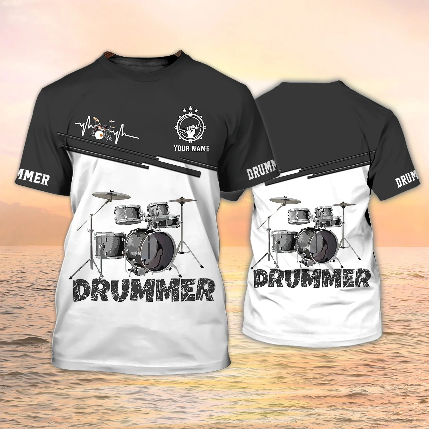 Newest Summer Men‘s Fashion T-shirt Personalized Name Drummer 3D Printed t shirt Unisex Casual Tshirt Gift For Drummer DW121