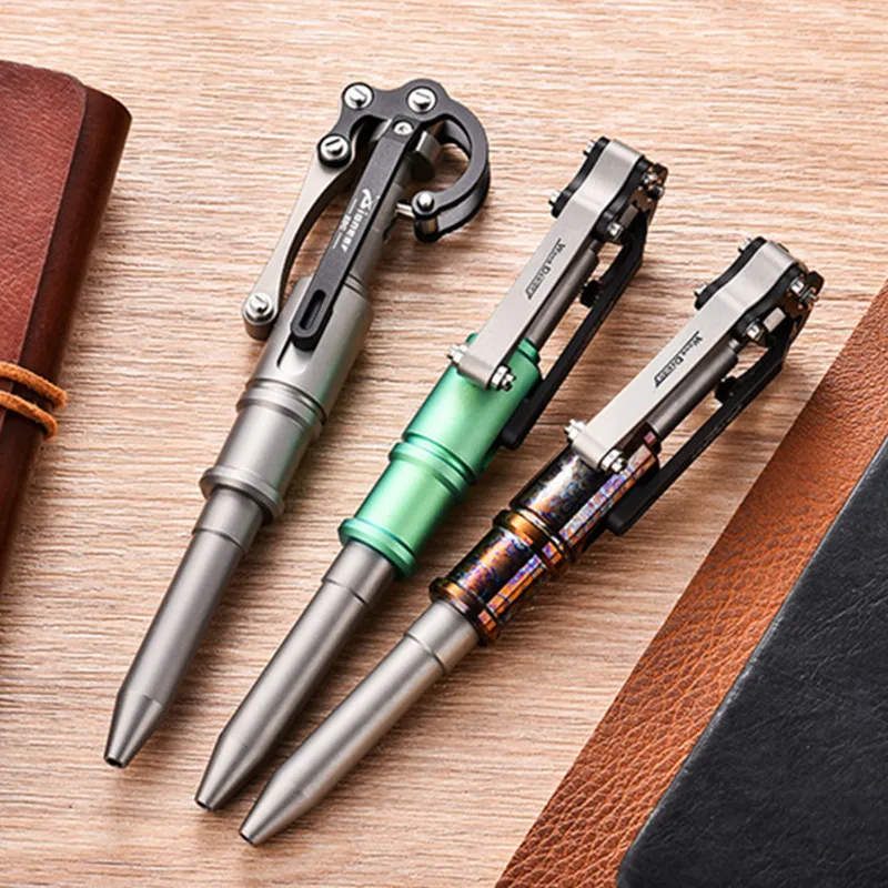 

T-itanium Alloy Mechanical Press Pen With Lock, Signature Pen EDC Collection, Gel Pen With G2 Refill