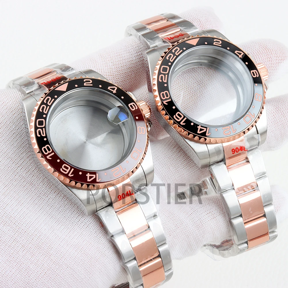 40mm NH35 ケース サファイアガラス セイコー NH34 NH35 NH36 NH38 ムーブメント SUB GMT ヨットマスター ステンレススチール ジュビリー/オイスターストラップ用