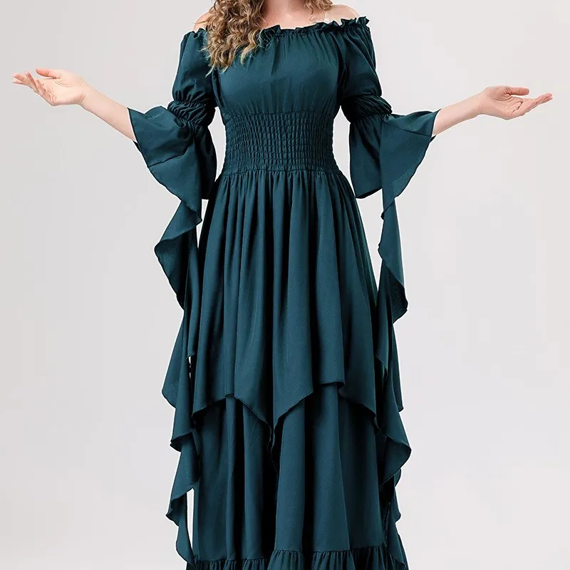loween Medieval Renaissance Retro Long Dr Women's Costume Ele Gown for Stage Performances And Cultural Events