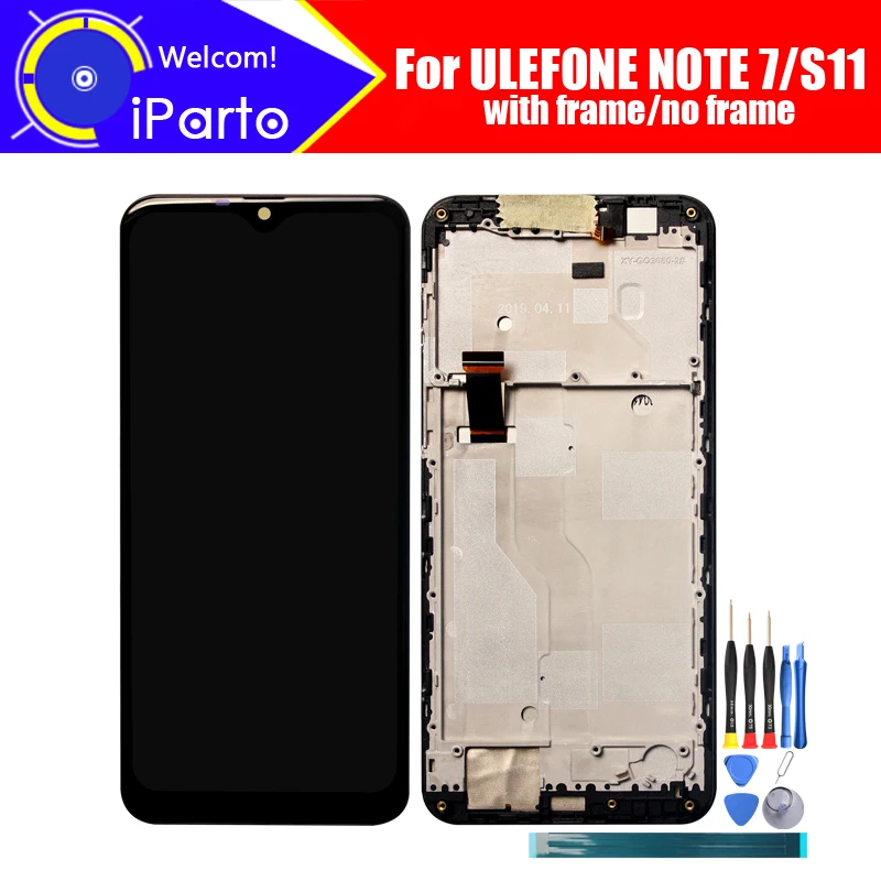 ЖК-дисплей 6,1 дюйма ULEFONE NOTE 7 + дигитайзер сенсорного экрана + рамка в сборе, 100% оригинальный ЖК-дисплей + сенсорный дигитайзер для ULEFONE S11