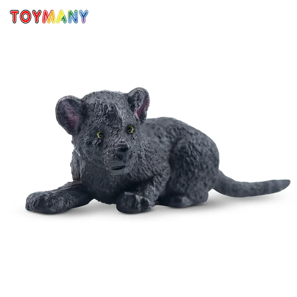 Toymany محاكاة الأسود جاكوار شبل الحياة البرية نماذج للحيوانات لعبة شخصيات صغيرة دمى عمل التماثيل لعب الأطفال هدية كعكة ديكورا