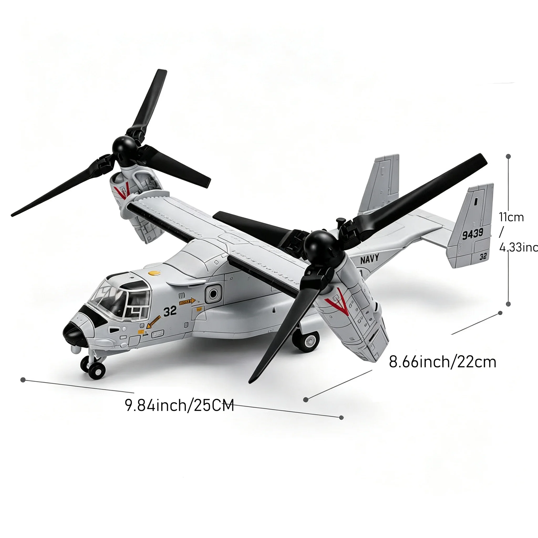 1/72 V-22 Osprey Tiltrotor-Flugzeugmodell aus ABS-Kunststoff, Militärflugzeugmodell zum Zusammenbauen, Spielzeug für Sammler, zur Ausstellung oder als Geschenk – Detail 7