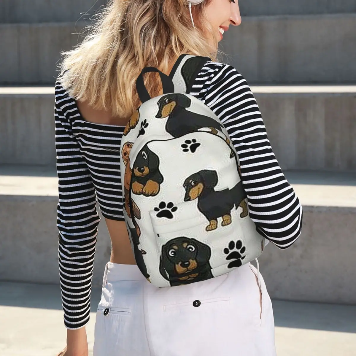 Mochila bonita con dibujos de perros salchicha para estudiantes, bolso escolar, mochila de viaje para senderismo, mochila de moda para hombres y mujeres, bolsos de hombro
