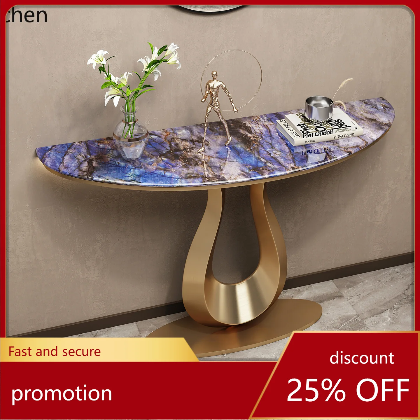 CZ Modern Villa Hotel High-End Entryway Table Wall-Mounted Entryway Creative Decorative Narrow Table