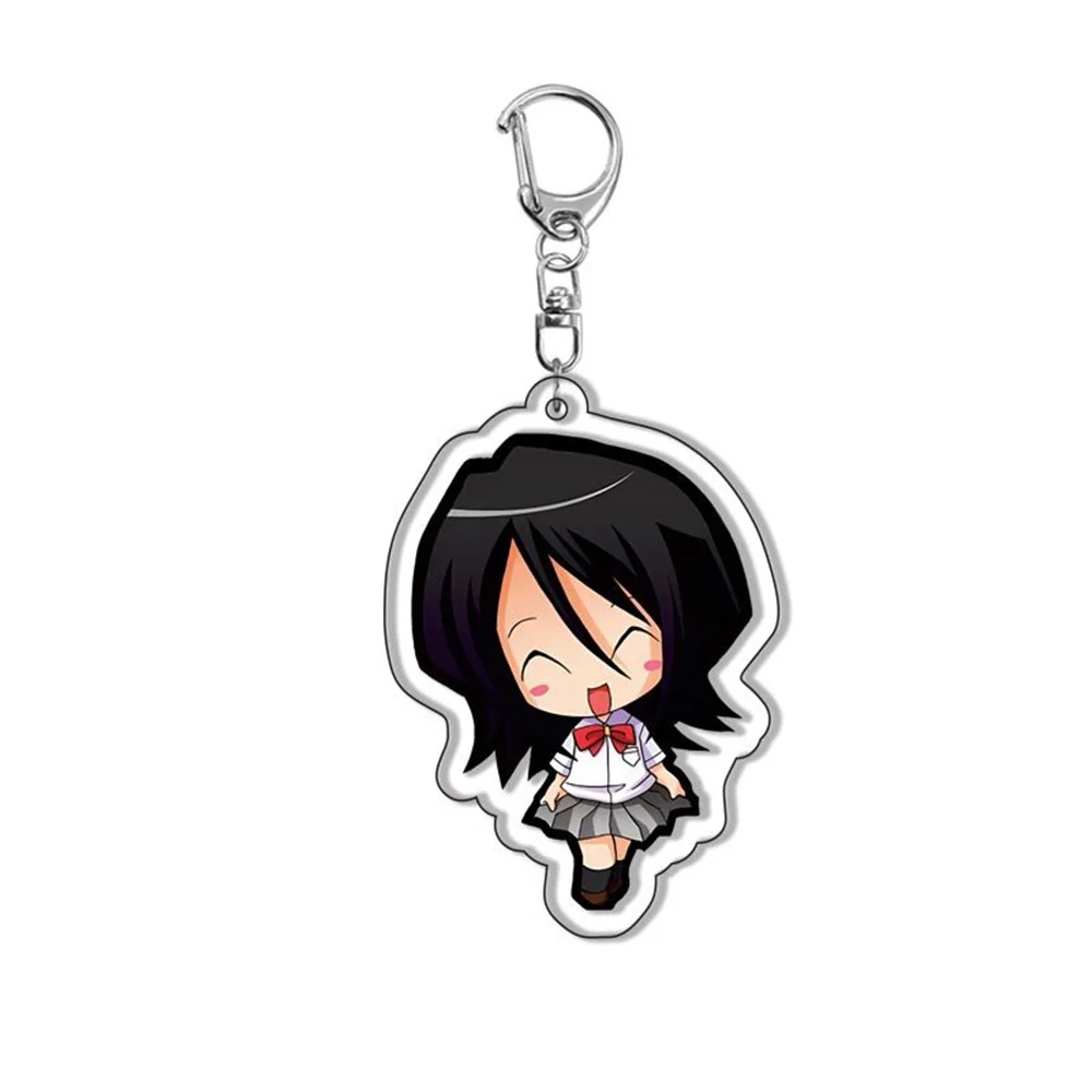 6cm Anime Bleach Acrylic Keychain Fashionable Bag Charming Kurosaki Ichigo Ishida Uryuu Handcuff Cartoon Figurines Keyring Gift