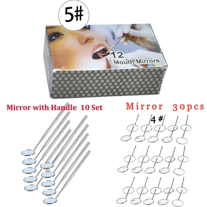 

Dental Stainless Steel Cleaning Dental Care Mouth Mirror Mirror Handle 4# 5# Multiple Size Teeth Whitening Dentistry Instrument