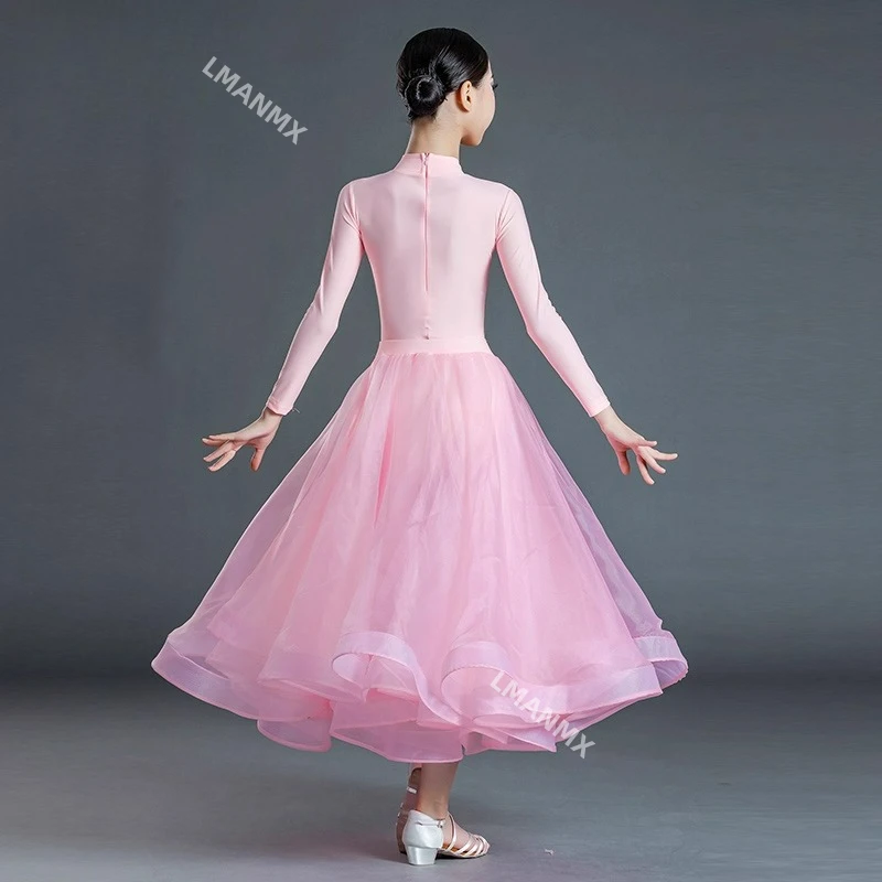New Latin dance costume, girls' performance costume, pink ballroom dance competition costume, grand performance costume