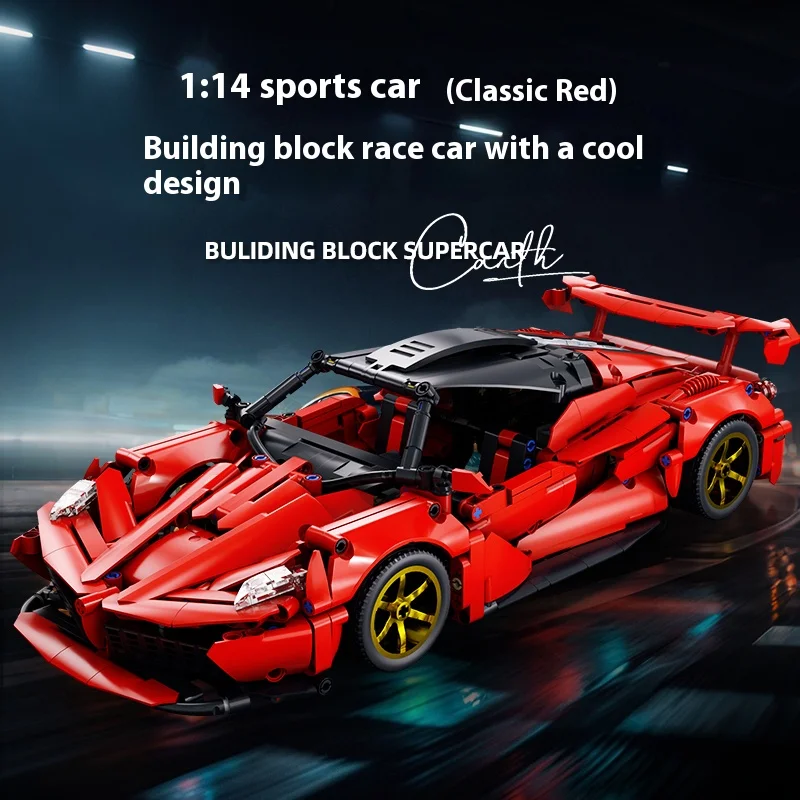 

City Technological Red Compete Speed Race Car Building Blocks Famous Supercar Drift Racing Bricks Children's Puzzle for Kid Gift
