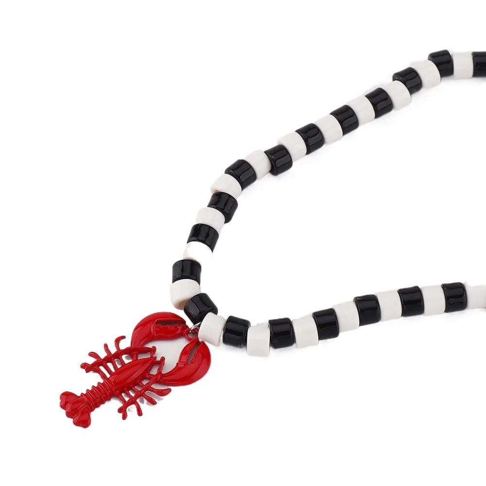 الكرتون الحيوان بوهيميا مطرز قلادة الرقبة مجوهرات سحر جراد البحر قلادة قلادة شل ملحق عطلة الشاطئ قلادة الطرف #2