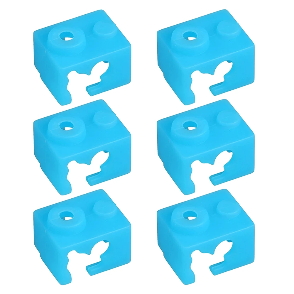 

6pcs Heat Block Aluminum Cover Silicone High Temp Printer Heater Sock Covers Silica Gel Pad Accessories