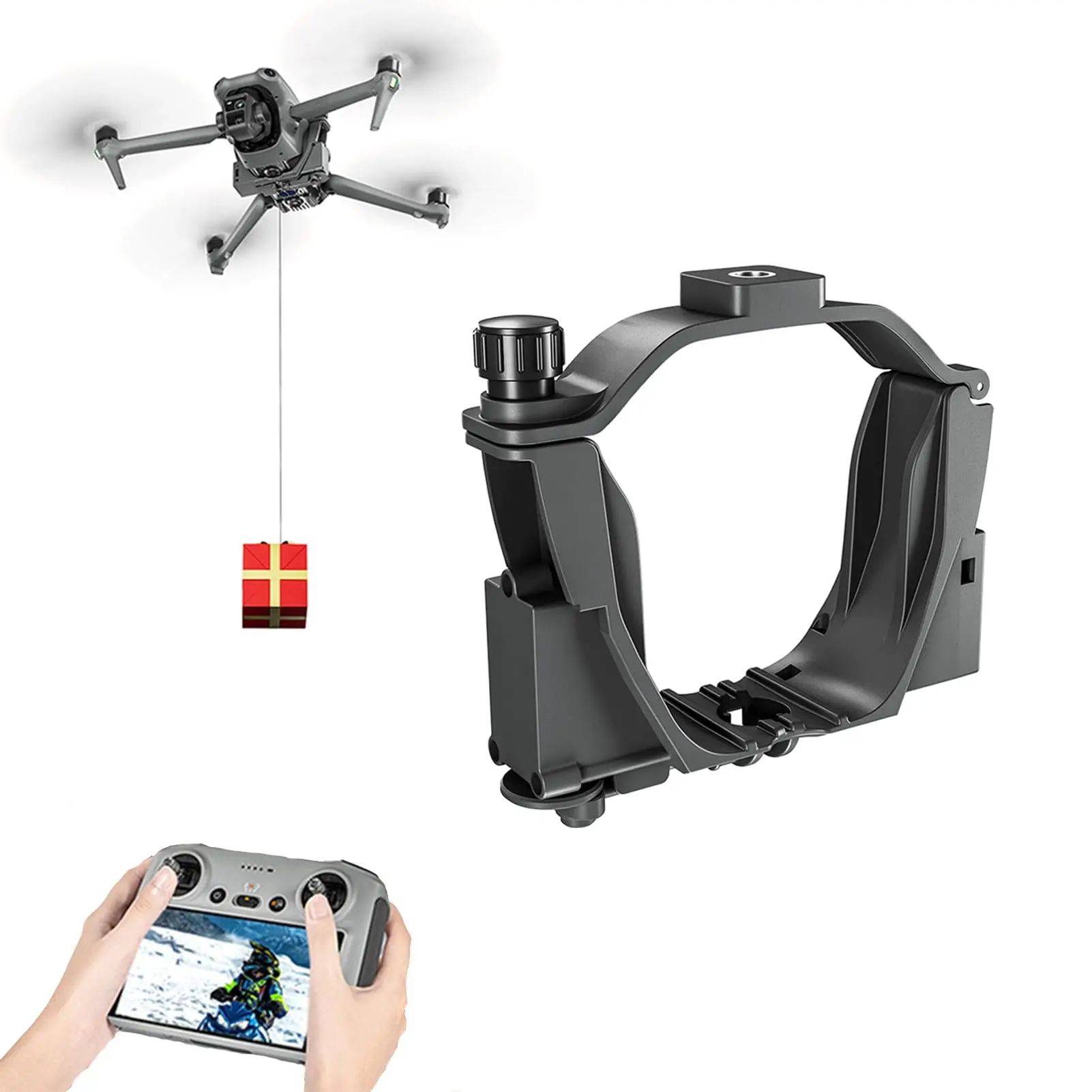 

Airdrop Transport System for DJI Air 3S/3 Drone Quick Releases Payload Dropper with Remote Control for Fishing Bait Gift Thrower