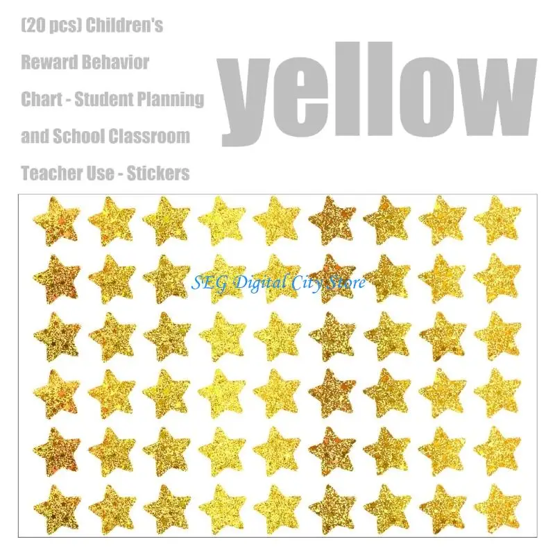 U75B ملصق نجمة لاصق لامع للأطفال ملصق تحفيزي لمجلة الكمبيوتر المحمول