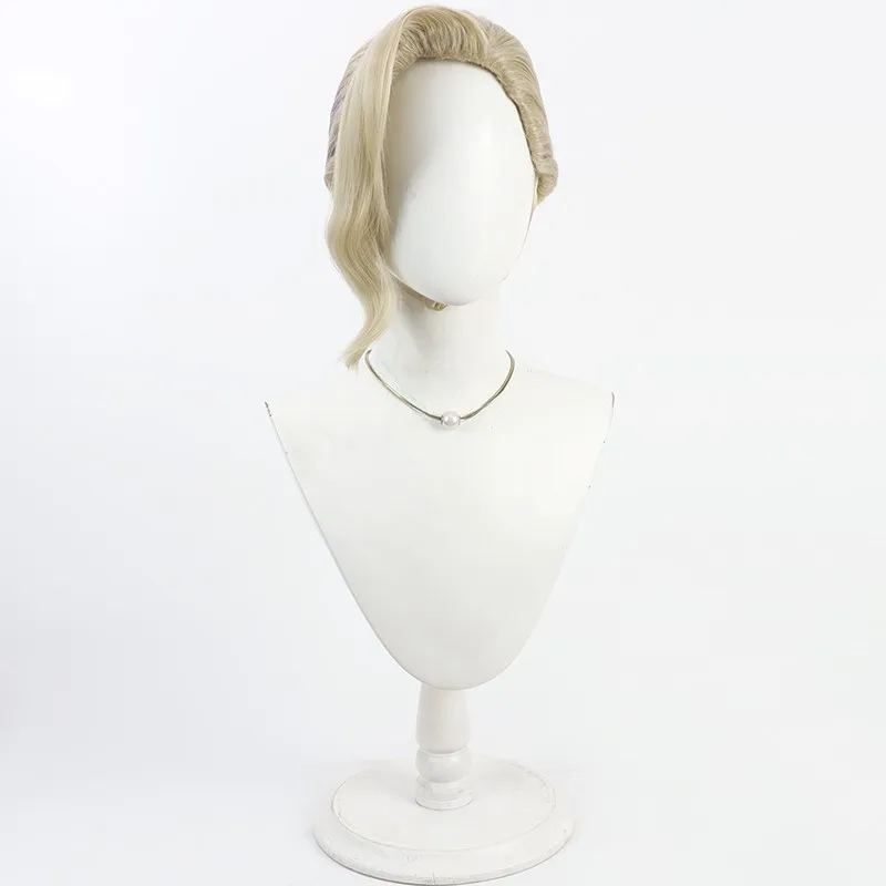 أنيمي الملتوية العجائب Vil Schoenheit شعر مستعار تأثيري مضفر بني فاتح مختلط الأرجواني مقاومة للحرارة الشعر الاصطناعية هالوين #5