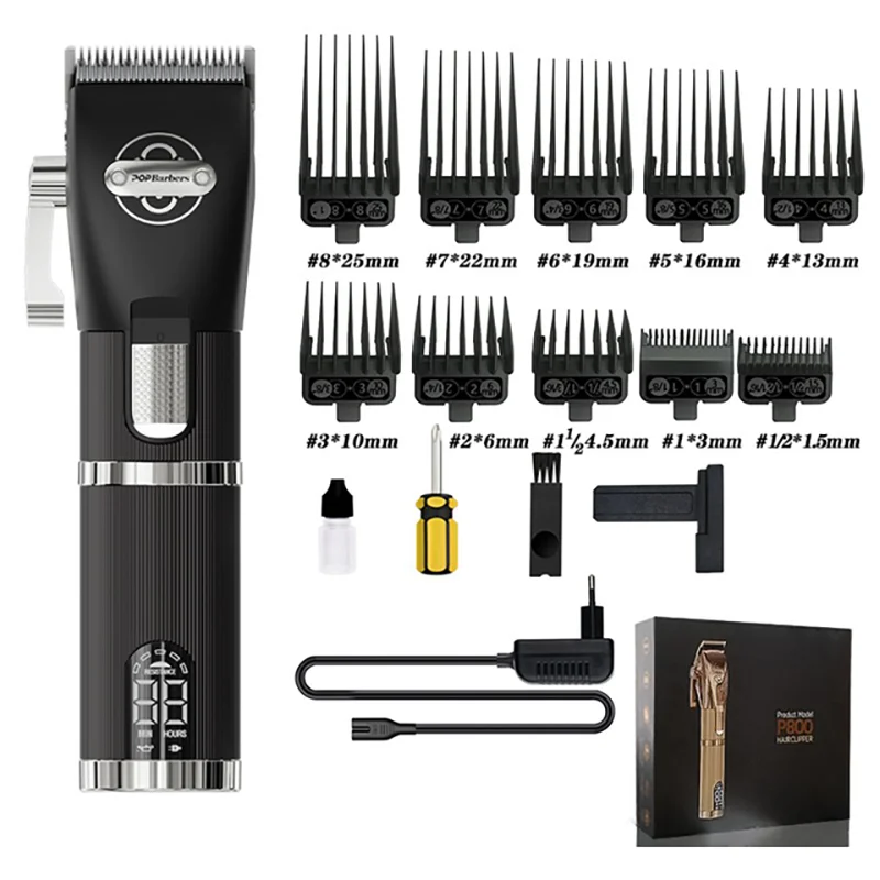 2023 New Fashion Professional Hair Trimmer Barber 0.1mm Baldhead Clipper Hair Cutting Machine Cut T Blade Trimmer