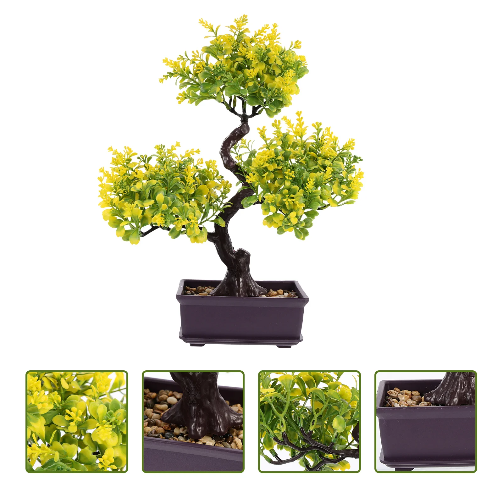 Faux Bloemen Kunstplant Bonsai Decor Nep Ornamenten Versieren Versieringen Imitatie Rode Desktop Ingemaakte Groen Kantoor