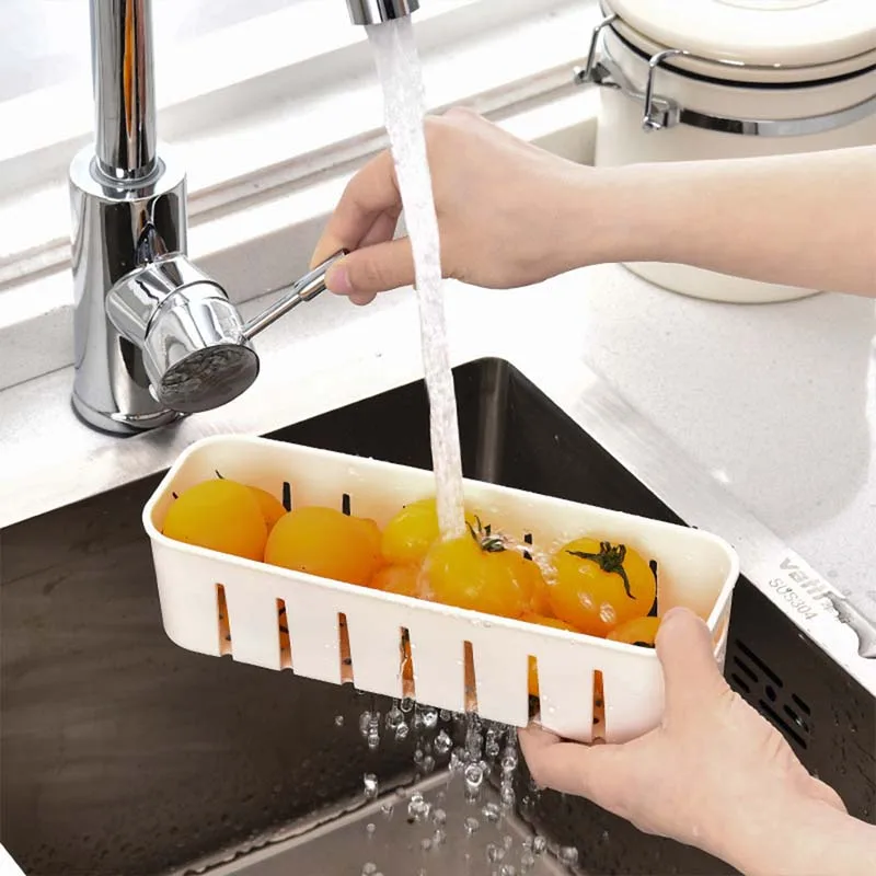 Refrigerator Storage Box 4 Grids Food Storage Box with Lid & Handle Kitchen Drain Basket Fresh Vegetable Fruit Fresh-keeping Box