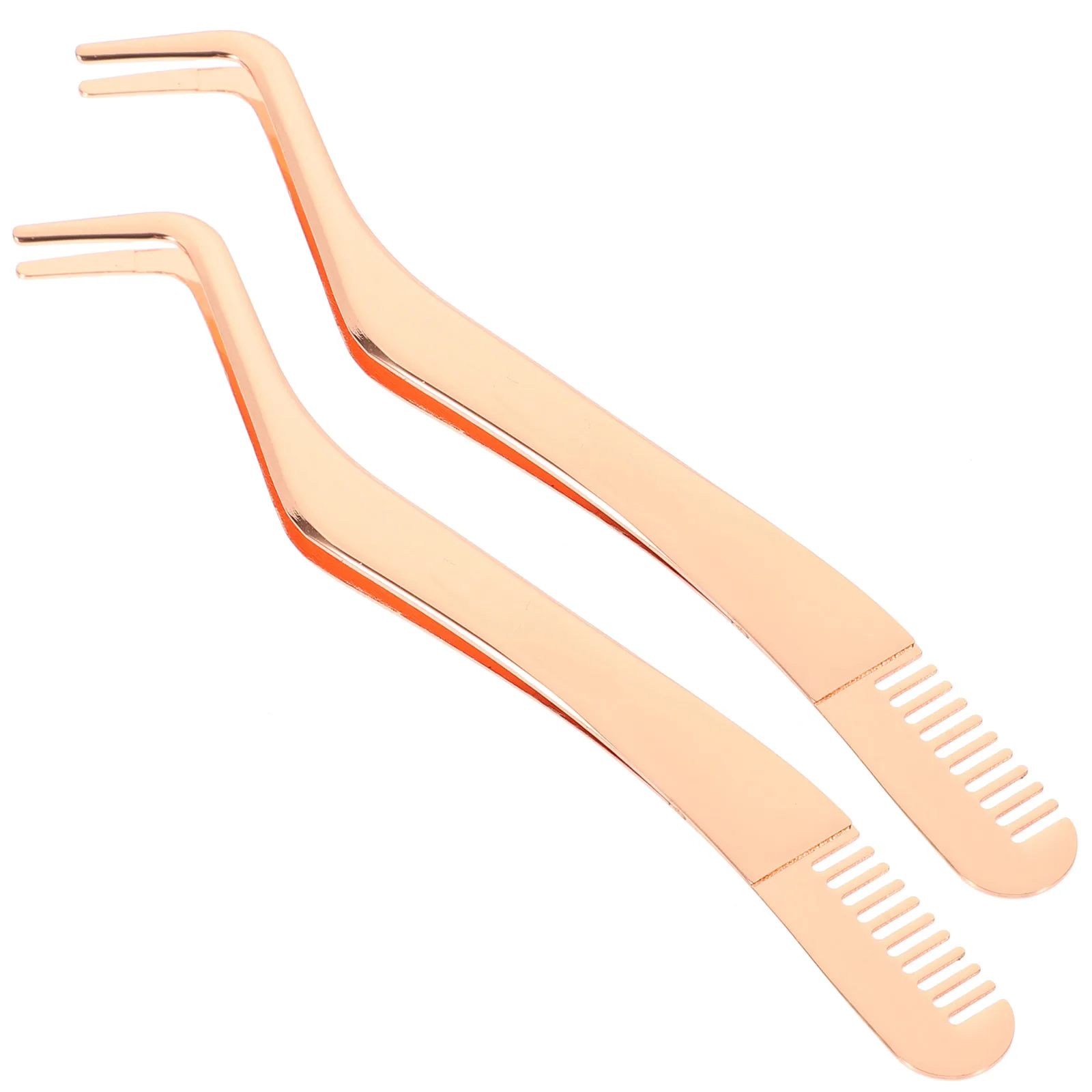 2 Stück Wimpernpinzette Kamm Edelstahl Leichte Wimpernpinzette Applikator Sicheres nützliches Werkzeug für Wimpernverlängerungen