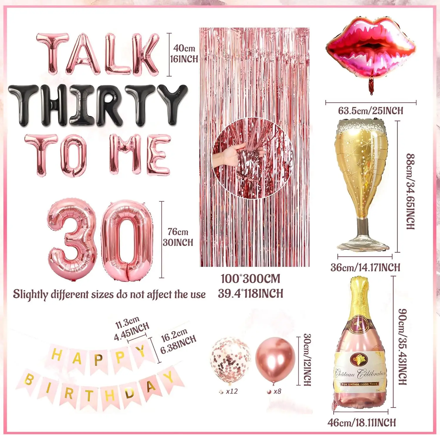 LaVenty 53 Pezzi Palloncini Talk 30 to Me in oro rosa Talk 30 to Me Decorazione di compleanno Talk Trent To Me Sfondo Talk Trenta Me