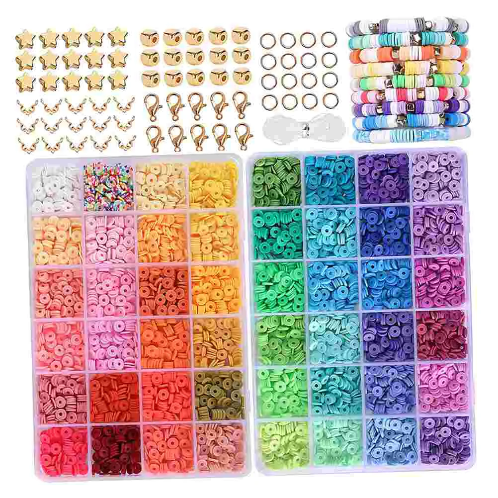 Clay Bead Set Beads for Bracelets Making Kit Ornaments Things to Make Waist Necklace Kits