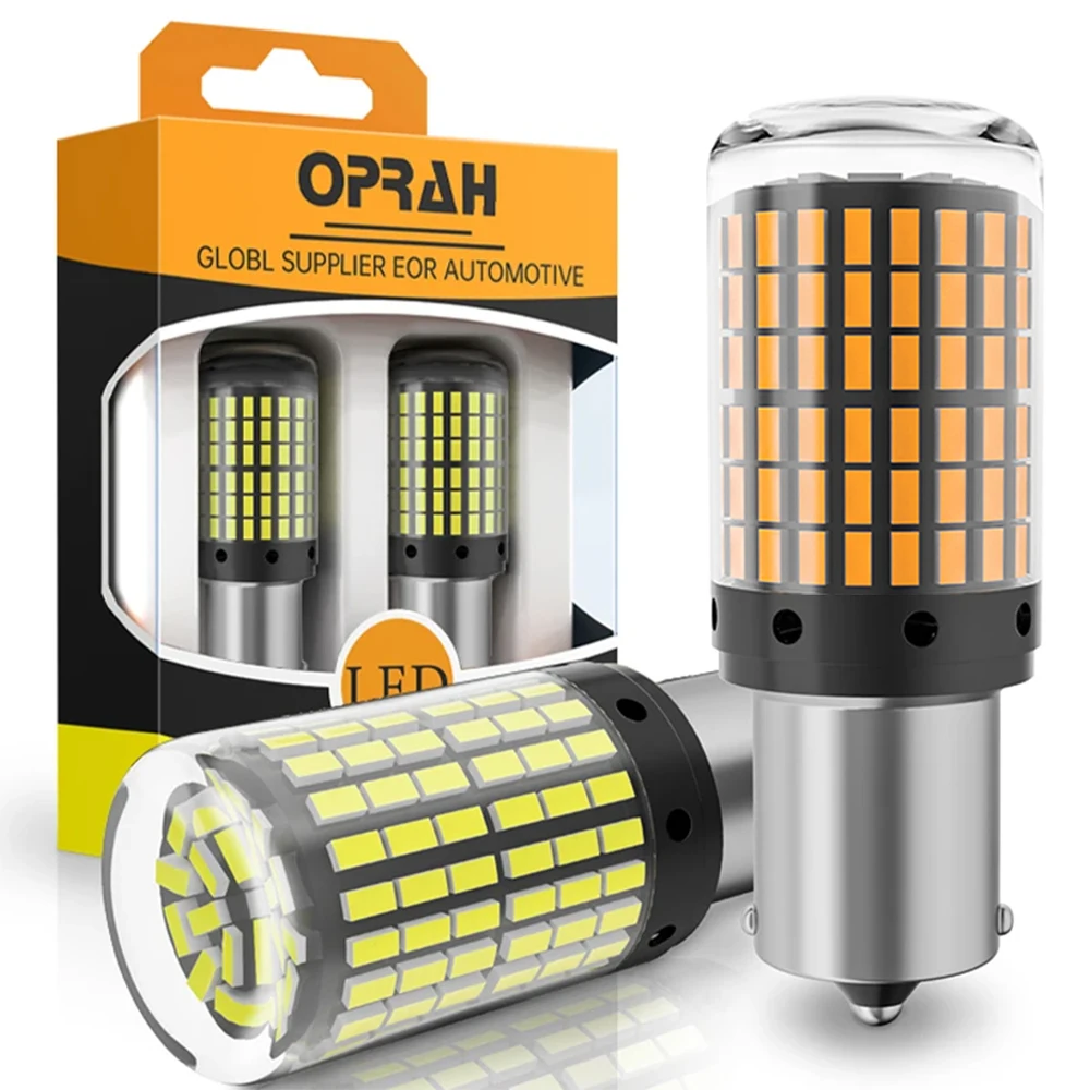 Oprah 2pcs High Power Car LED Light 1156 BA15S P21W BAU15S PY21W 1157 P21/5W 7440 W21W Canbus 3014SMD Signal Lamp Brake Bulb 12V