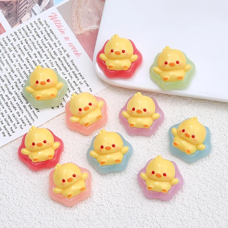 2pcs/lot Cute Yellow Chick Flatback Resin Cabochon Scrapbooking Craft Fit Phone Decoration DIY Hair Bows Center Accessories