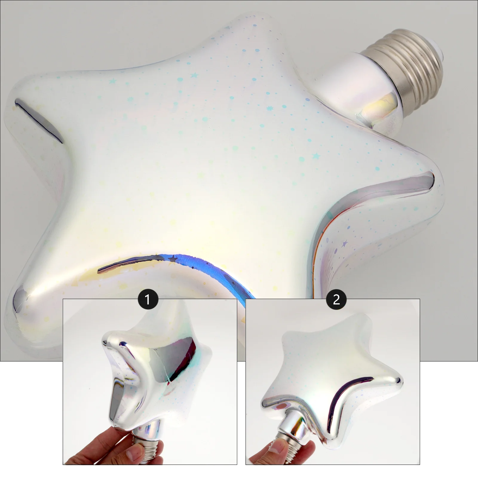 

1Pcs Creative 3D LED Bulb Christmas Tree Pendant Light E27 Screw Base Silver Party Home Bar Coffee Shop Wedding