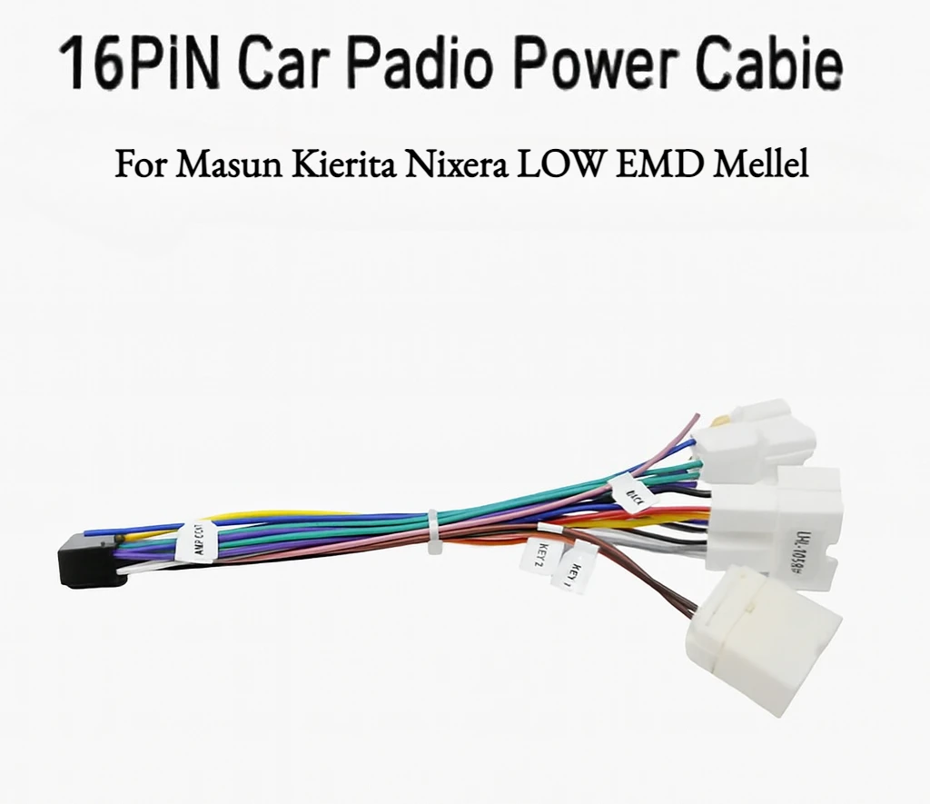 16PIN Car Radio Power Cable for Nissan Xterra Navara LOW END Model, Wiring Harness Adapter