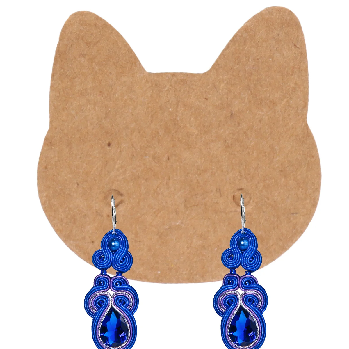 

400 шт., бумажные карты-гвоздики в форме кошачьих ушей, держатели для сережек, бирка для ювелирных изделий, крафт-бумага, подарочная упаковка «сделай сам», поставки