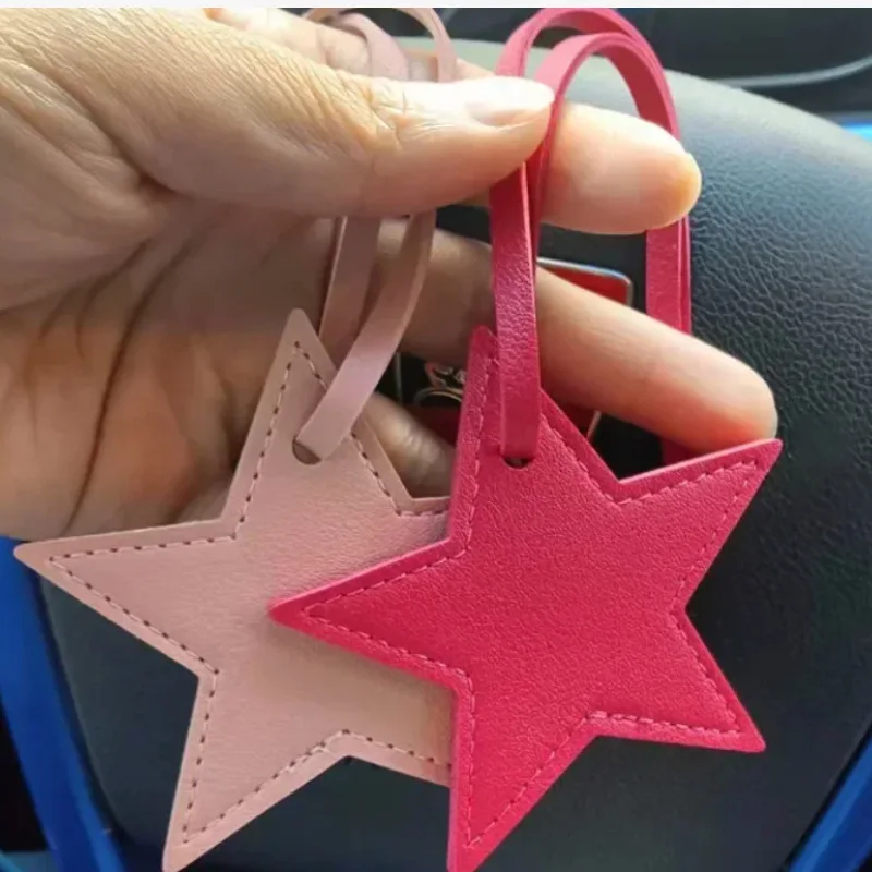 Solid Color Cortex Cute Star Shaped Pendant Keychain Keyring Key Chain Ring Bag Hanging Decorations Parts Customizable DIY