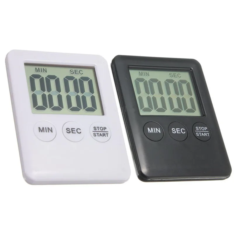 1pcs Super Thin LCD Digital Display Kitchen Timer Square Countdown Alarm Magnet Clock Sleep Stopwatch Clock Timer Kitchen Tool