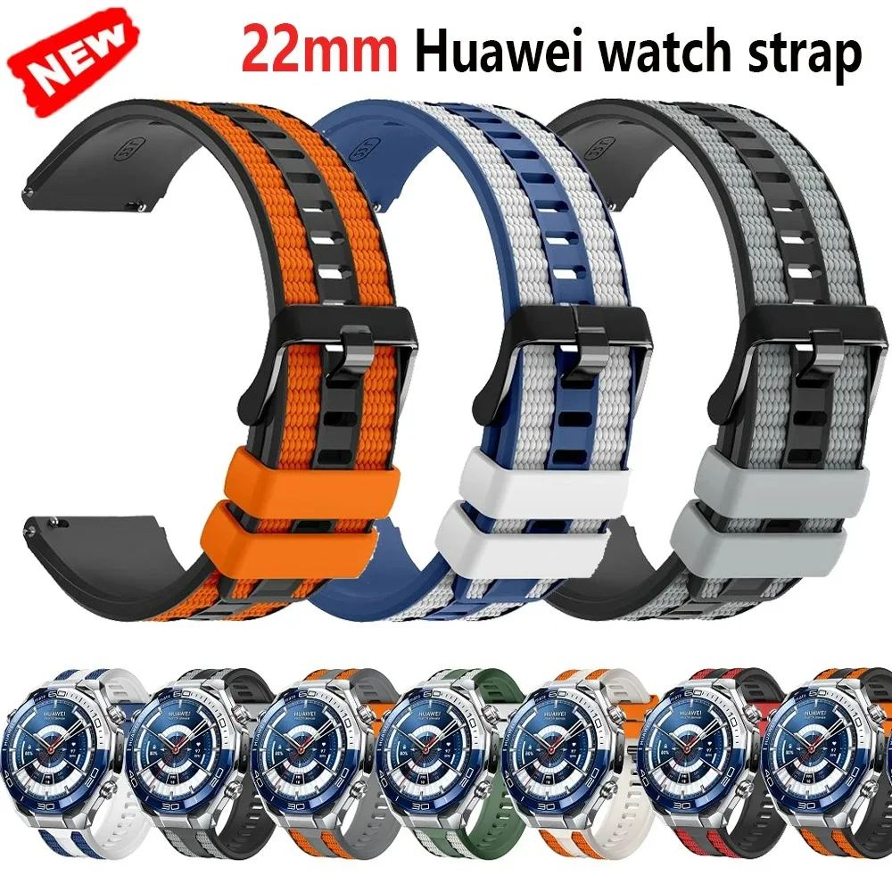

22mm Watch Band Replacement For Huawei Watch Ultimate 2/GT 6 5 Pro GT6 GT5 46mm Silicone Strap Huawei GT 4 3 Bracelet Wristband